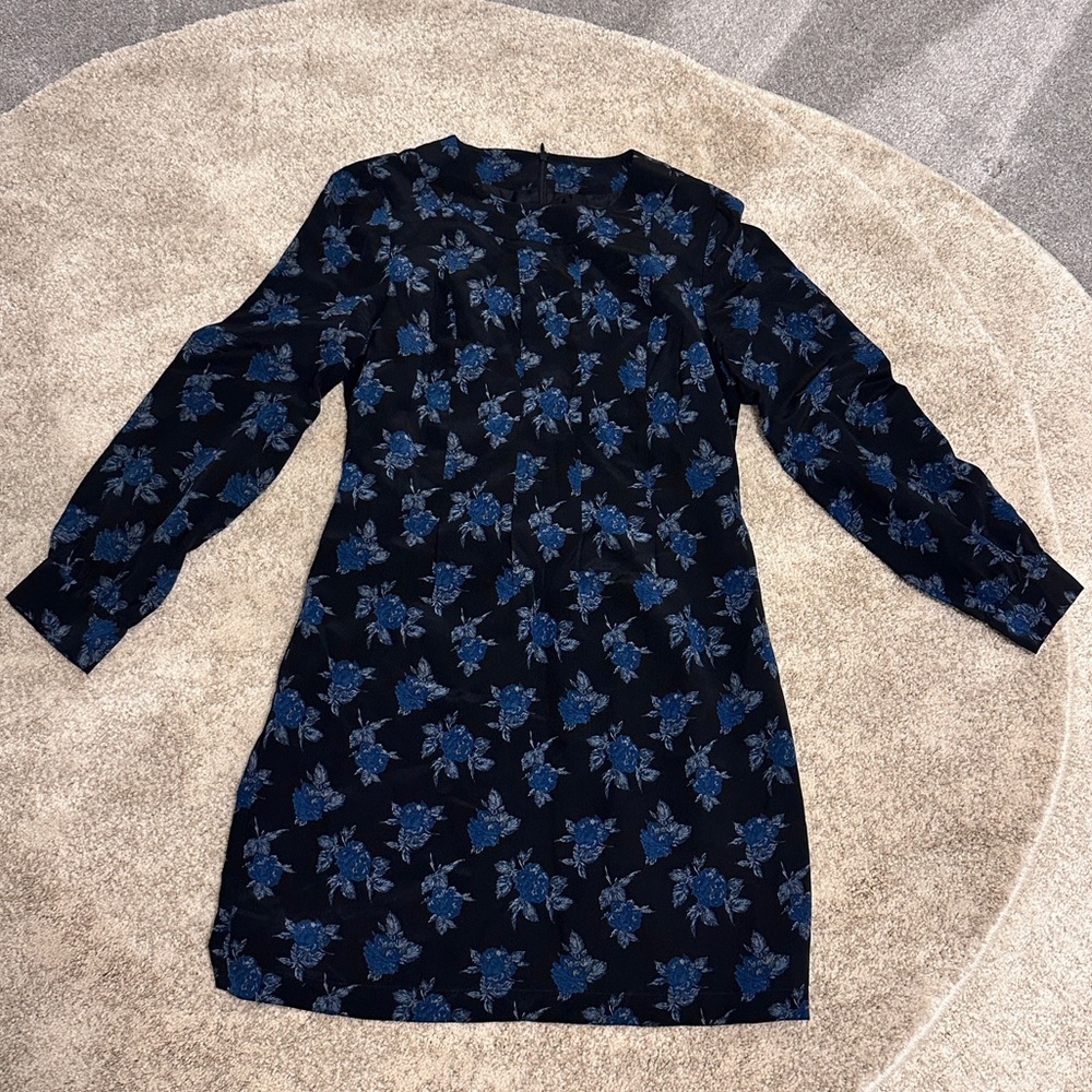 No. 6 Floral Silk Midi Dress – Black – Size 2